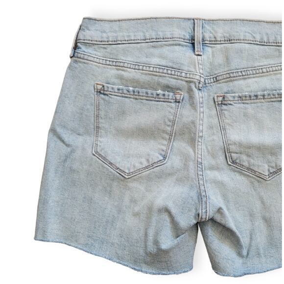 Old Navy Mid-Rise Distressed Button-Fly Cut-Off Light Wash 5" Jean Shorts Sz 2 - Picture 6 of 6